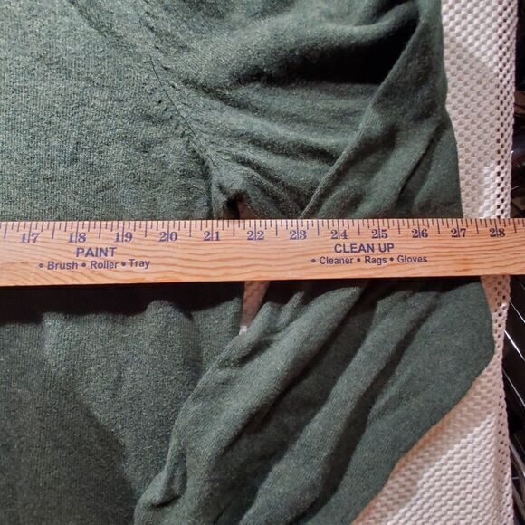 Eddie Bauer Cotton/Cashmere 1/4 Zip Pullover Sweater Men's Sz MED Dk.Green - Picture 6 of 8